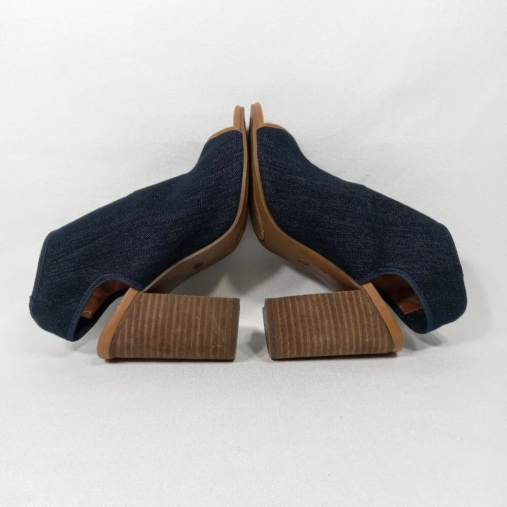 CATO Navy Blue Jean Denim Look Open-Toe Sandals Womens Size 8 - Picture 8 of 16